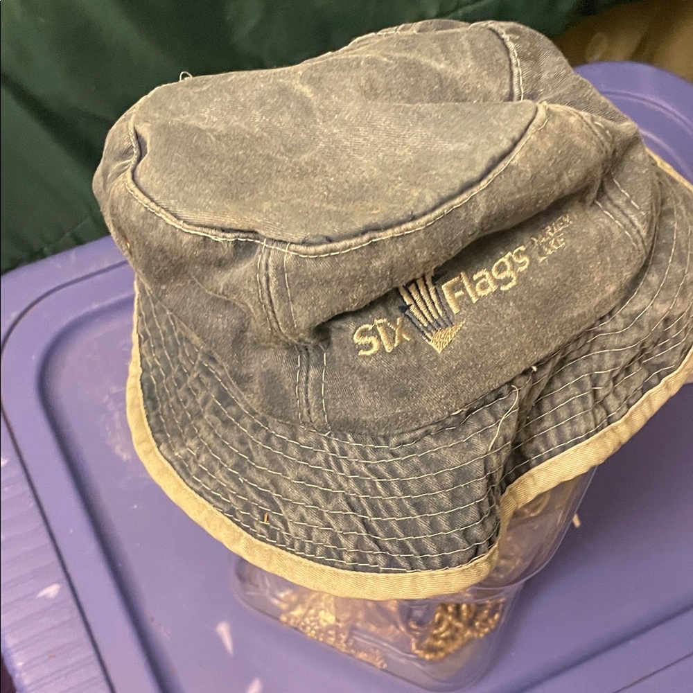 Kids Navy Bucket Hat with Contrast Trim